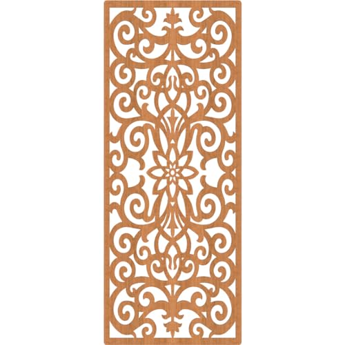 Image of Buel Decorative Pierced Fretwork Wood Wall Panels, 27 3 /8 inchW x 69 3 /8 inchH x 1 /4 inchT, Cherry