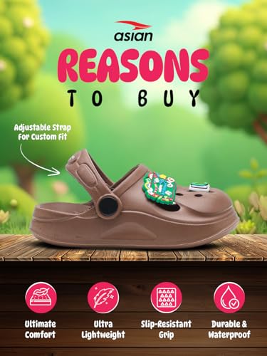 Image of ASIAN Kid's Casual Daily Used Walking Clogs with Ultra Soft Home Clogs Slipper for Boy's & Girl's Clogs-Junior