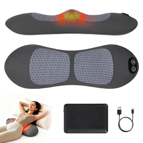 TheraBack 3 in 1 Back Therapy Massagers Cordless Electric Back Massagers with Heat Vibration & Adjustable Traction Relieve Sciatica and Spinal Pain Anytime Anywhere Gift for Relaxation(Dark gray)