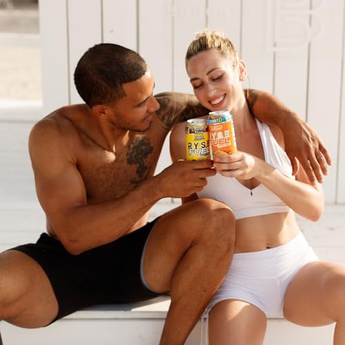 RYSE Up Supplements Fuel Sugar Free Energy Drink | Vegan Friendly, Gluten Free | No Fillers & No Artificial Colors | 5 Calories | 200mg Natural Caffeine | 12 Pack (Sunny D Tangy Original)