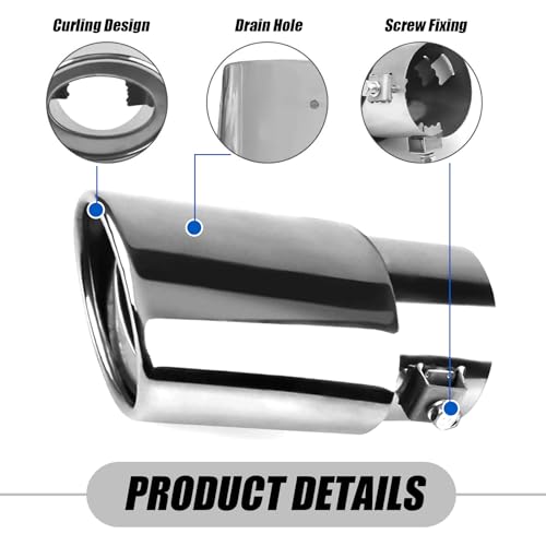 Sinytuto SIN90 1 Pack Stainless Steel Exhaust Tip, Straight-Type Tailpipe Muffler, Universal Automobile Modification Supplies, For Most Cars, Trucks And Vans thumb #2
