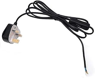 Main Lead Cord Flexible Cable Pre Made Cable with in Line Switch UK 13 amp Plug 2m Black