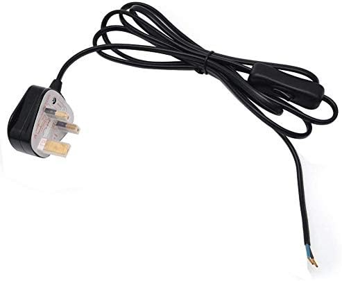 Main Lead Cord Flexible Cable Pre Made Cable with in Line Switch UK 13 amp Plug 2m Black