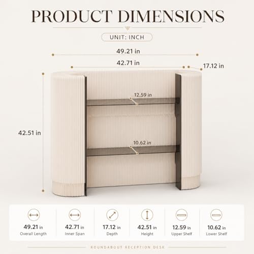 Escritorio de recepción para tiendas y hoteles con diseño curvado 4
