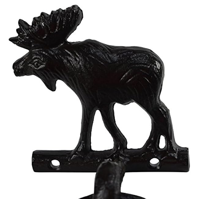 PKD Treasure Gurus Metal Wall Mount Bull Moose Bath/Kitchen Towel Ring Holder Hanger Rustic Decor