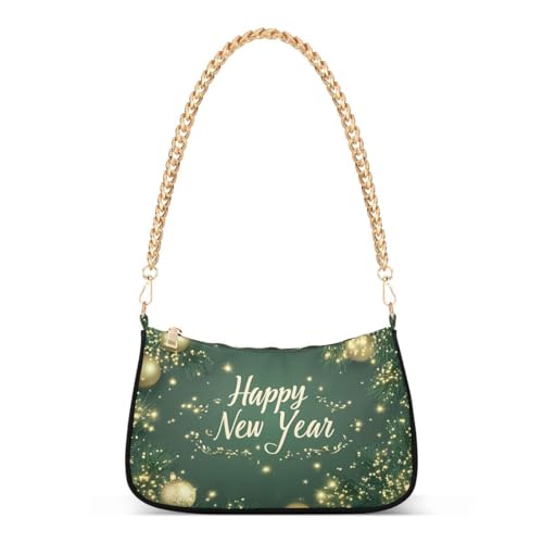 ALAZA Green Ball Happy New Year Christmas Women's Handbags Tote Crossbody Bag Purse Ladies Shoulder Bag Hobo Handbag