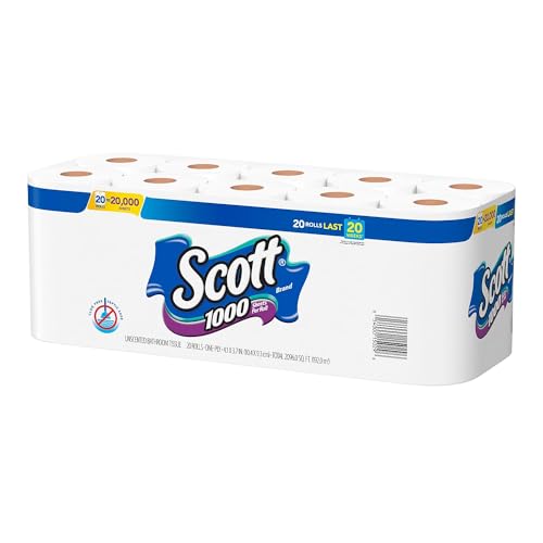 Image of Scott 1000 Sheets Per Roll Toilet Paper, Bath Tissue, 20-Rolls