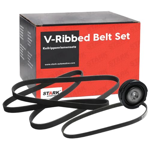 STARK Juego de correas trapeciales poli V SKRBS-1200536 excl. rodillo tensor excl. polea de inversión EPDM (Ethylen-Propylen-Dien-Caucho) compatible con BMW 3 Sedán E46 5 Sedán E39 3 Touring E46