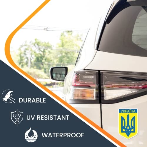 Image of Magnet Me Up Ukrainian Coat of Arms Magnet Decal, 3.8x6 Inches, Heavy Duty Automotive Magnet for Car Truck SUV, Mailbox, Fidge, Any Magnetic Surface, in Support of Ukrainian Tryzab, Crafted in USA