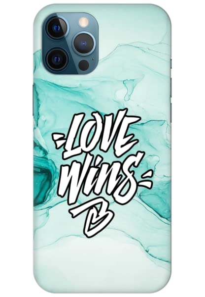 COBERTA Printed Back Cover for Apple iPhone 12 PRO MAX - Love Wins On Green Marble