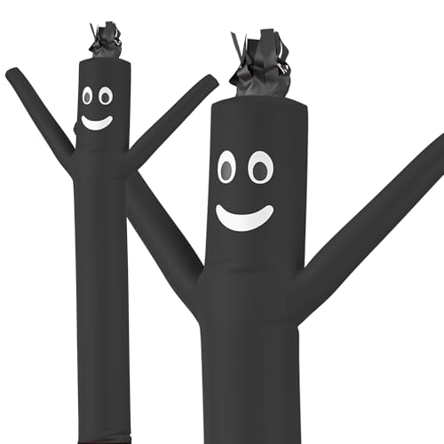 Image of LookOurWay Air Dancers Wacky Waving Inflatable Tube Man Attachment - 7 Feet Tall Advertising Air Dancer Waving Man Inflatable Tube Guy - Blower Not Included - Black