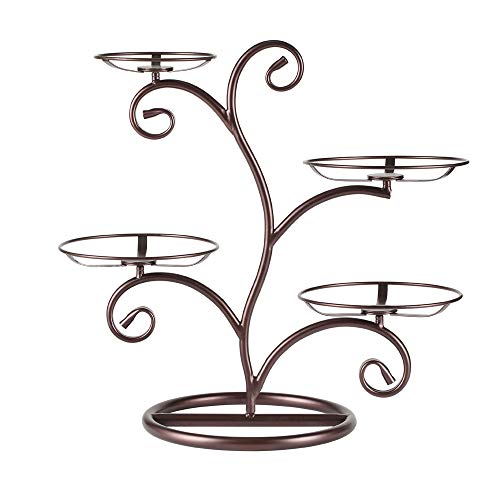 Guangyang Multi-Tier Thicker Metal Sturdier Stand Display Plate Rack - Tree Tiered Cake Serving Holder - Dessert Fruit Presentation - Party Food Server Display -Bronze #TOP6