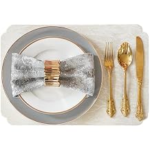 Faux Leather Placemats Set of 4, Waterproof Oil-Proof Wipeable PU Place Mats, Heat Resistant Non Slip Dining Table Mats for Indoor, Outdoor - 11x15.7 Inch, Velvet Beige