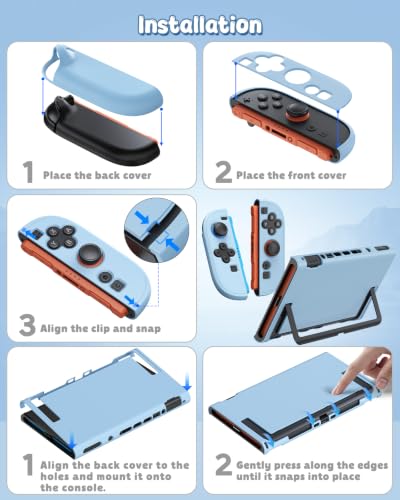 Image of Switch 2 Cover Case&Screen Protector, FYOUNG Dockable Shell for Nintendo 2 | Cute Case, 9H Tempered Glass and Thump Grip, Switch 2 PC Hard Protective Case, Precise Cutouts, Slim Shockproof