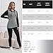 GINKANA Nursing Hoodie Top Long Sleeve Sweatshirt Drawstring with Hidden Zipper for Women Trendy Fall Fashion Tunic Top,Gery with Black/Black,M
