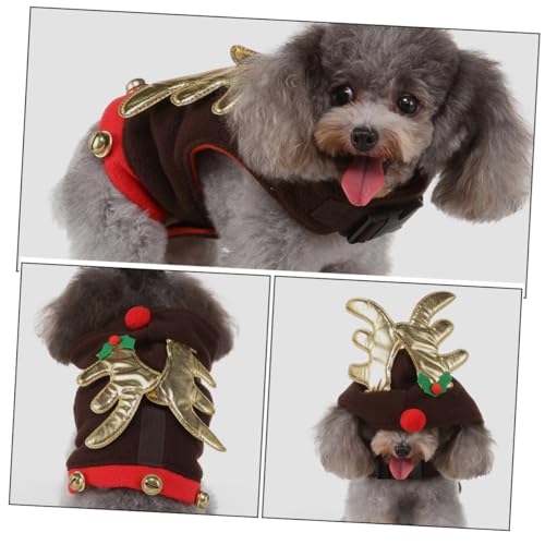 Disfraz navideño para perro color café talla M miniatura 7