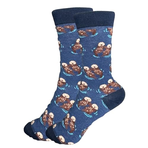 Tindo Chaussettes colorées avec motif, chaussettes amusantes et folles, pour hommes et femmes, chaussettes cadeau unisexe, taille unique, 36-43, chaussettes Crew Socks 1 paire., Lontra, 36-43