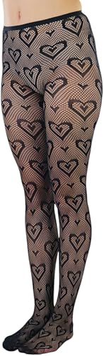 Image of ToBeInStyle Women's Valentine Day Themed Opaque Sheer Pantyhose w /Heart Love