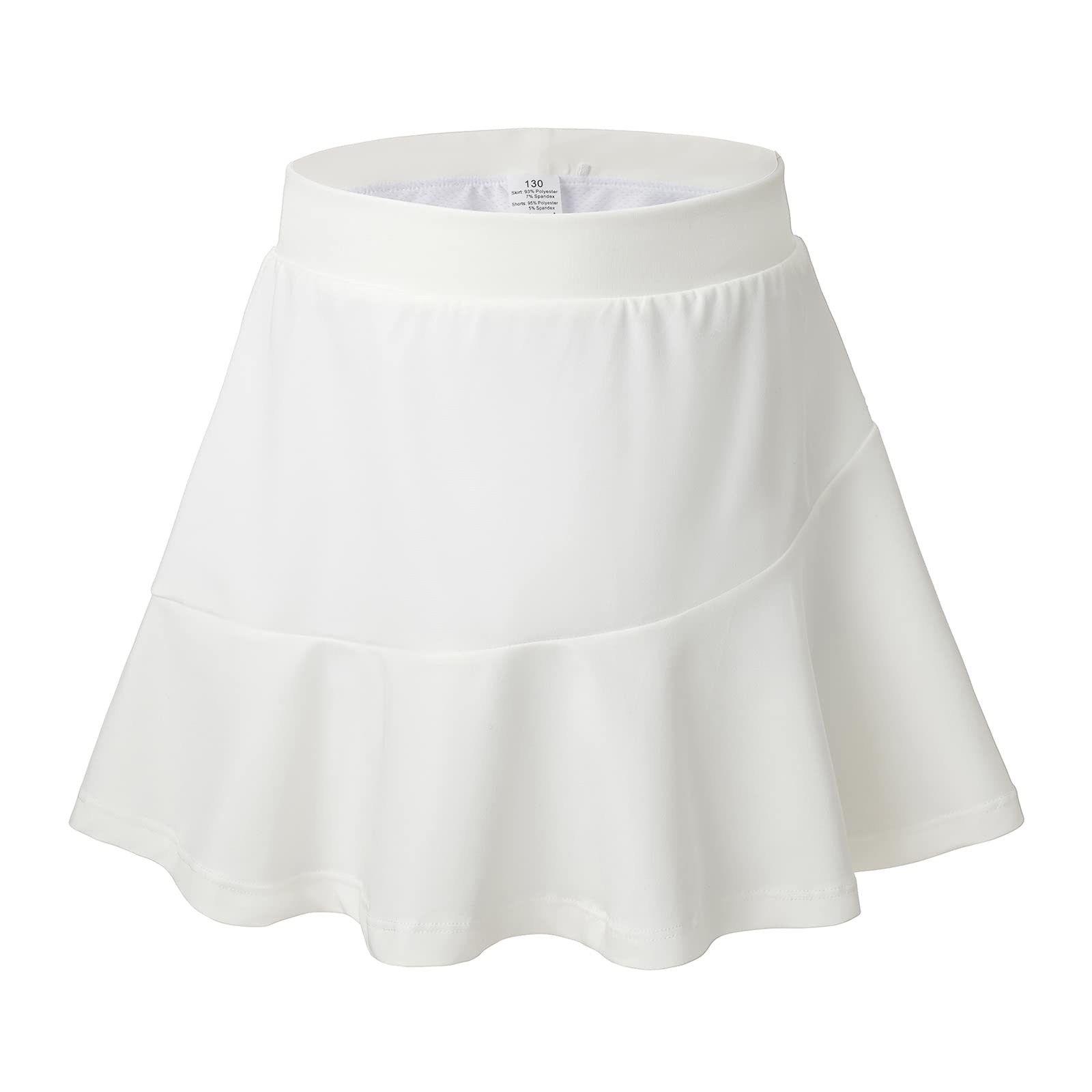 MERIABNY Girls Tennis Skirt with Built-in Shorts Athletic Skort for Golf Running, 6-12 Years Old, White, 8-9 Years - Image 2 thumbnail