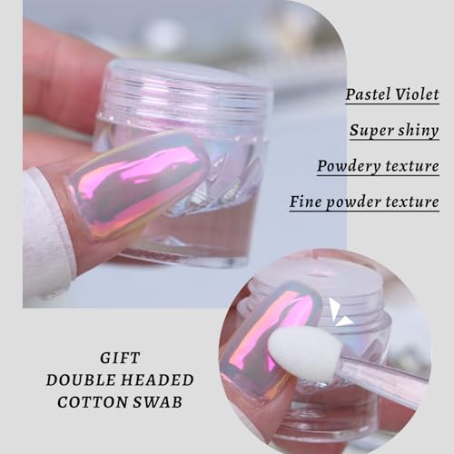 BEAUTNICE Chrome Nail Powder | Glazed Donut Mirror Effect Holographic Pigment | Professional-Grade Nail Art & Resin Craft Powder light-changing 1 x 0.5g