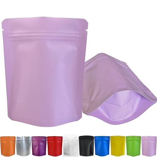 YINGZON 100 Pack Premium Smell Proof Mylar Bags, Resealable Food Storage Bags with Double-sided Matte Printing, 5