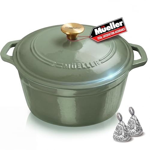 MUELLER HOME 6 Quart Enameled Cast Iron Dutch Oven...