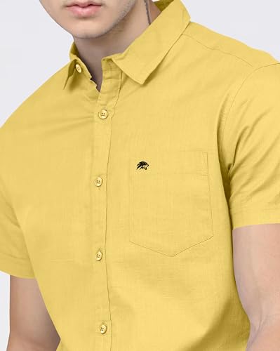 Image of BRUCEWANE Men's 100% Cotton Half Sleeve Shirt