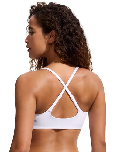 Image of CRZ YOGA D-DD Scoop Neck Bikini Tops | Removable Pads, Adjustable Spaghetti Straps, Swim, Bathing Suit Bra for Women