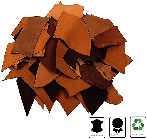 Leather Scrap Crafts 5 Lbs Leather Scrap - Large Pieces Of Full Grain Leather Cowhide Remnants Bag - Design & Make Crafts - Mixed Colors #TOP1
