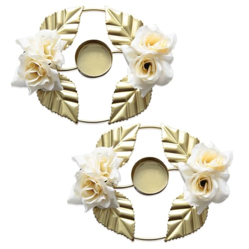 Xnuiasqe Candeliere Nuziale Candeliere Floreale Portacandele Floreale per Tavoli Centrotavola Nuziale Portacandele Ghirlanda di Rose B Facile da Installare Facile da Usare