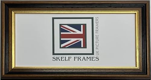 Skelf Frames 35Mm Dark Wood With Gold Inlay 12X6 Panoramic Picture Photo Wood Frame (35Mm Dark Wood With Gold Inlay)
