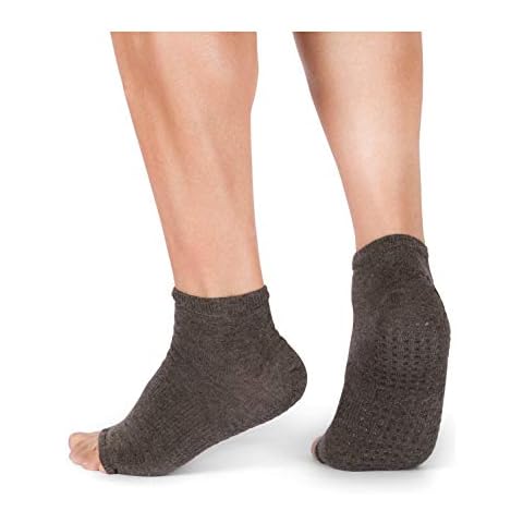 Tucketts Fußkettchen, zehenlose Herren-Socken, rutschfest, für Yoga, Barre, Pilates, Zuhause und Freizeit, 1 Paar, Holzkohle Macho, Large-X-Large Cover