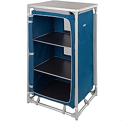 Armario Fregadero Camping Aktive 52853 - Mueble plegable cocina, camping, jardín, armario aluminio, portátil, ligero, 60 x 49 x 106 cm, color azul marino