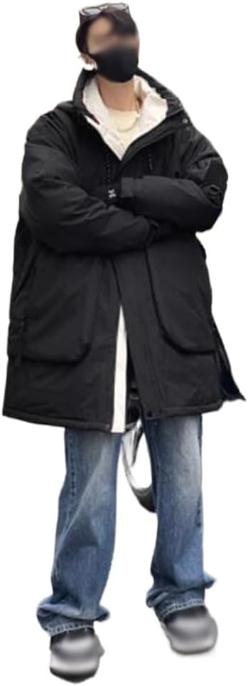 VIDI Medium And Long Hooded Down Jacket Men's Winter Light And Thick White Duck Work Coat