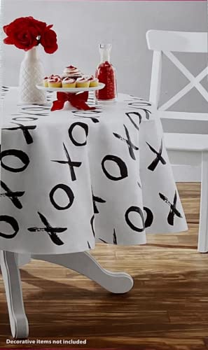 Celebrate Vinyl Tablecloth Valentines Xo Stitch 70R #TOP1