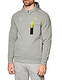 PUMA Markenlogo PUMA Ferrari Race Sweatjacke mit Kapuze, Herren, Ferrari Race Hooded Sweat Jacket, Mittelgrau meliert, XX-Large