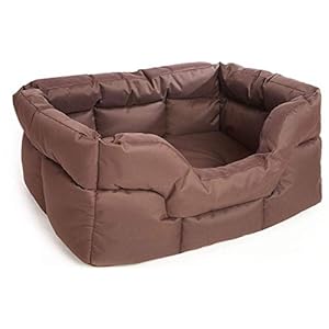 KOZI PET Sofa Style Rectangular Shape Waterproof Heavy Duty Brown Color Polyster Filled Dog/Cat Bed- XL
