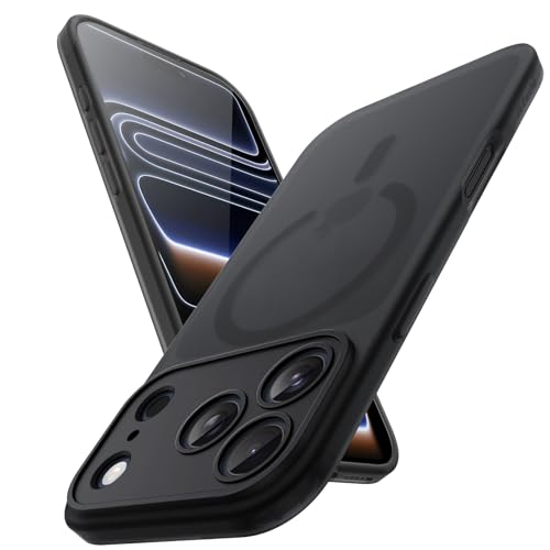 JETech Cover Opaca per iPhone 17 Pro 6,3 Pollici Compatibile con MagSafe, Obiettivo Fotocamera Protezione Completa, Custodia Morbida in TPU Satinato Traslucido, Anti-Impronta (Nero) product image