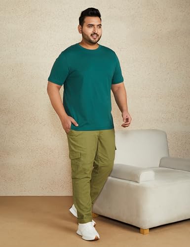 Image of Amazon Brand - Symbol Men's Solid Cotton T Shirt | Round Neck | Half Sleeve | Plain-Regular Fit (Available in Plus Sizes)