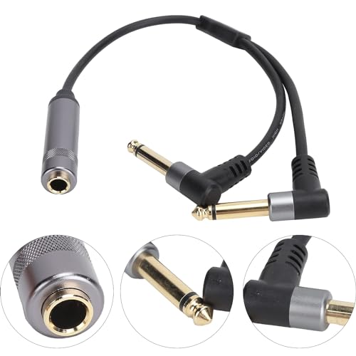 Cable divisor audio 6.35mm hembra a dos 6.35mm macho miniatura 4