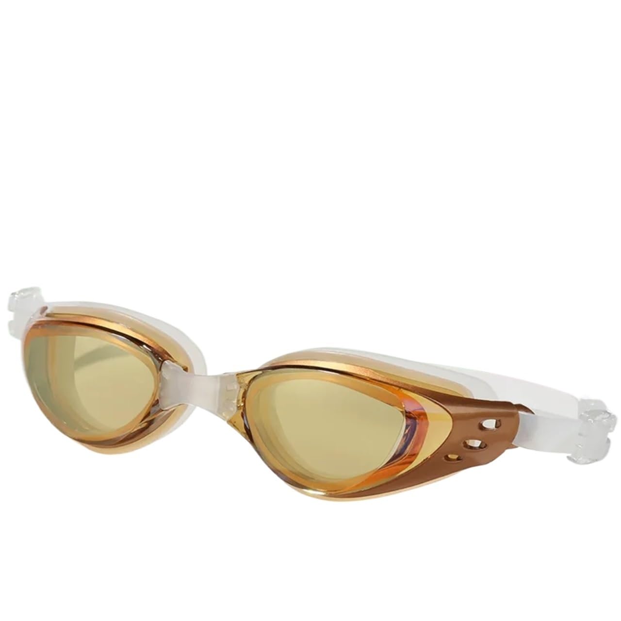 JUANYAO Schwimmbrille Beschichtung Schwimmbrille Professionelle wasserdichte Anti-Beschlag-Schutzbrille Schwimmbad Wassersportbrille for Männer Frauen Für Schwimmen(Gold)