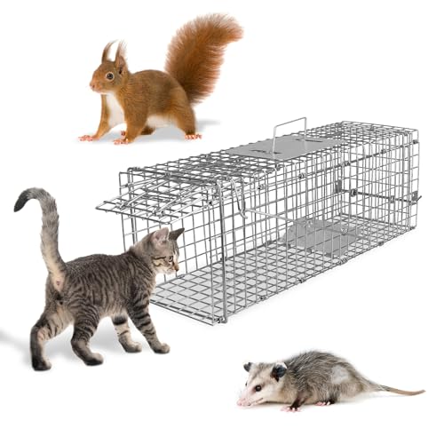 Zorpupoa 23.3' Live Animal Trap Cage, Heavy Duty Folding Catch and Release Humane Trap Cage for...