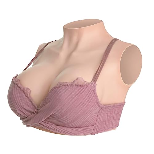 CYOMI Pechos de Silicona Pecho de Formas Travestis Silicona Realistas Diseño de Cuello Alto Aplicable a Crossdresser Drag Queen Cosplay Mastectomía B G Copa