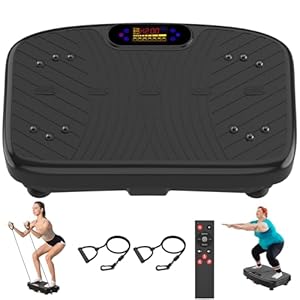 Vibration Plate Exercise Machine, Vibration Plate Platform for Lymphatic Drainage, 200 Adjustable Speeds Power Shaping Vibrating Plate Helps Weight Loss, Shaping, Max Weight 450 Lbs