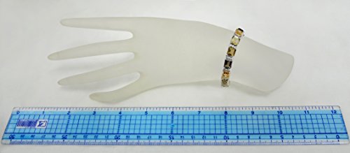 30.56 Cts Smoky Quartz, Citrine, Natural Yellow Quartz Rhodium-Plated 925 Sterling Silver Tennis Bracelet2