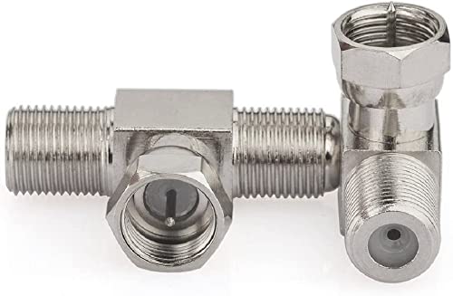 Image of F Type Male to Dual Female Coaxial Connector | F Type Male Female Female Tee Type RF Adapter (3)