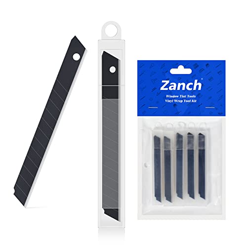 Zanch 50x Cuttermesser Klingen 9mm, Teppichmesser Klingen, Abbrechklingen aus Carbonstahl, Klingen Cuttermesser, Ersatzklingen Cuttermesser, Messerklingen für Tapeten, Papier, Folien, Basteln Cover