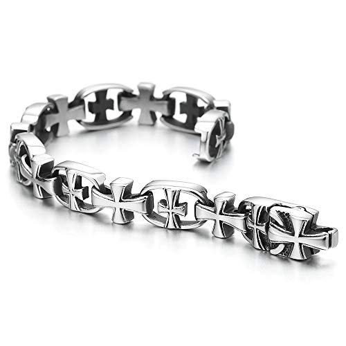 Pulsera de cadena cruzada en acero inoxidable para hombre miniatura 4