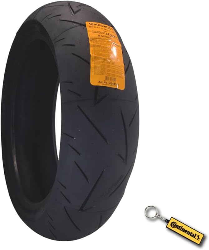 Continental ContiSportAttack 2 Rear Motorcycle Tire 190/55ZR17 Sport | High-performance grip, enhanced stability, quick warm-up for sport riding, superior handling for street bikes, with keychain
