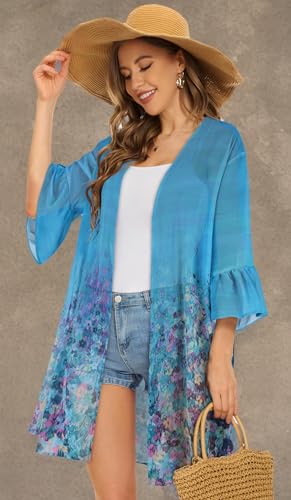 Image of Swimsuit Coverups for Women Sarong Beach Bikini Wrap Sheer Short Skirt Chiffon Scarf for Swimwear